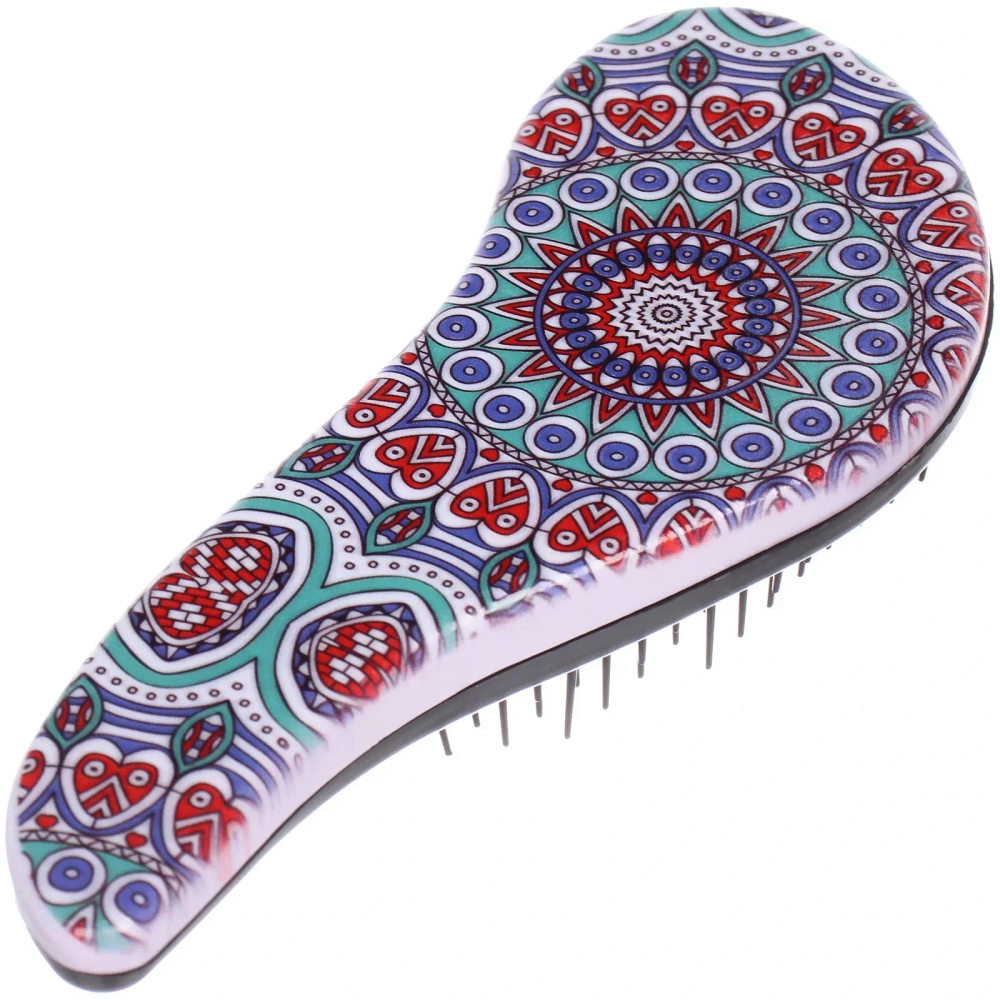 Расческа массажная компактная «ЛАНТА», микс 4 дизайна, 18*7,5см (PVC коробка)