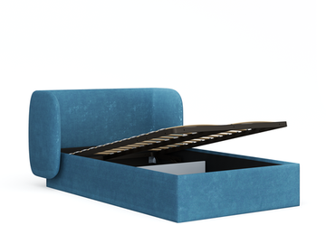 Бостон ПМ-421.15 Кровать с мягкой обивкой с ПМ 1200х2000  Maxх 754 (Голубой)