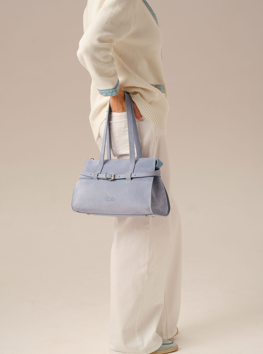 Замшевая сумка DBR Rumi mini 31400 туманно-голубой