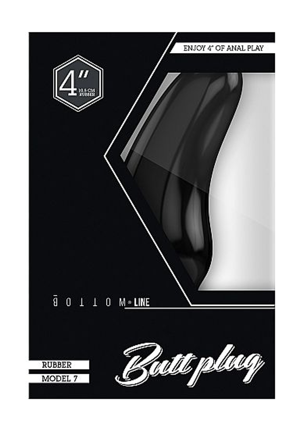 Черный изогнутый анальный стимулятор Bottom Line Model 7 - 10,5 см. (Цвет: черный)