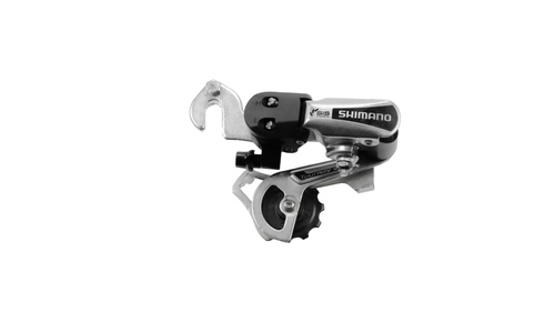 Переключатель задний Shimano Tourney, TY21-B, SS, 6 скоростей, крепление на ось (обратное), серебристый, без упаковки