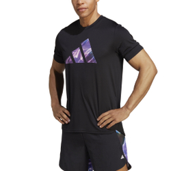 Мужское теннисное поло adidas Designed For Movement HIIT Training T-Shirt Men - Black, Violet