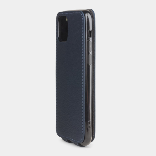 Чехол для iPhone 11 Pro Max из натуральной кожи теленка синего цвета
