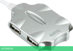 USB-хаб Buro BU-HUB4-0.5-U2.0-Candy серебристый