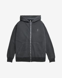 Худи Logo на молнии garment dye темно-серый