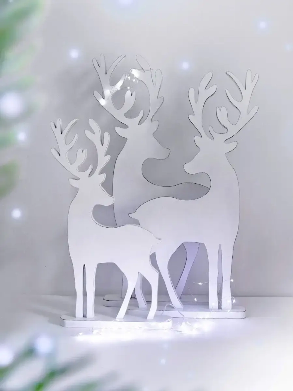 Новогодний декор. Комплект из трех оленей 73см, 66см, 53см