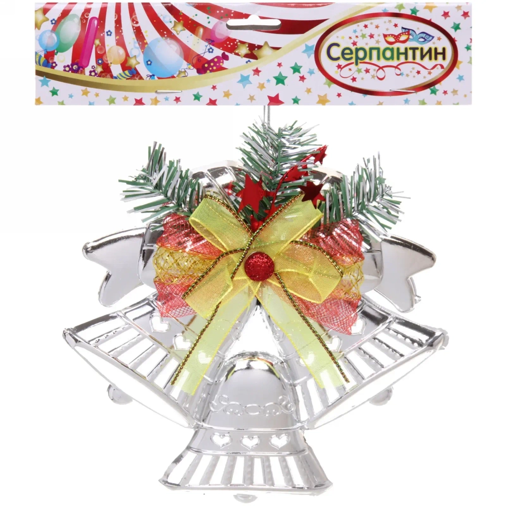 Украшение новогоднее «Звонкое трио» 17,5*20 см, Серебро
