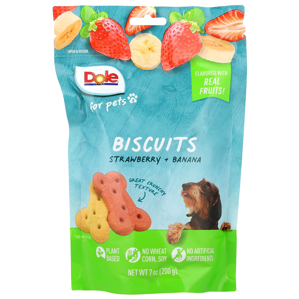Dole for Pets, печенье, клубника и банан, 200 г (7 унций)