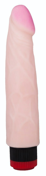 Вибромассажер со встроенным пультом - 22,2 см. (Цвет: телесный)