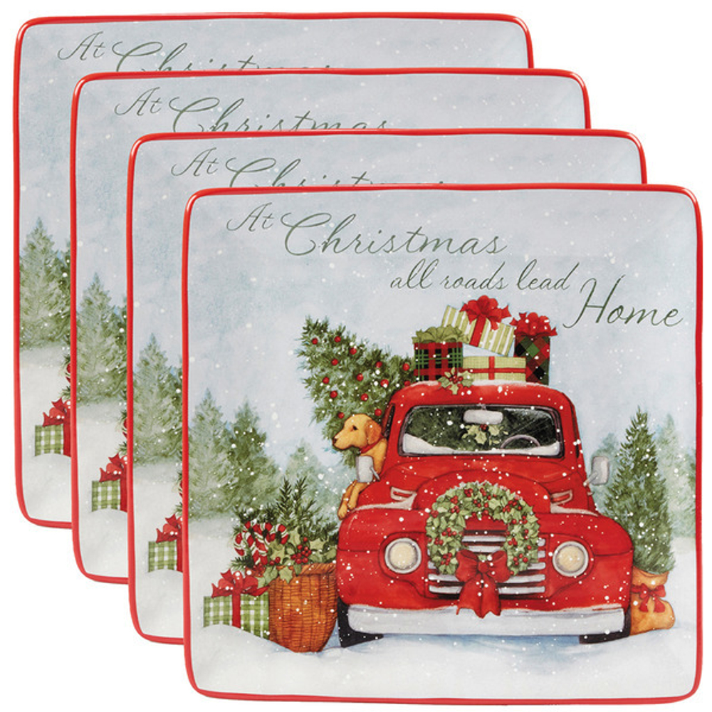 Тарелка обеденная квадратная Certified Int. Домой на Рождество 27см