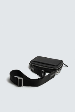 ZARA СУМКА ЧЕРЕЗ ПЛЕЧО С ТЕКСТУРОЙ, ЧЕРНЫЙ