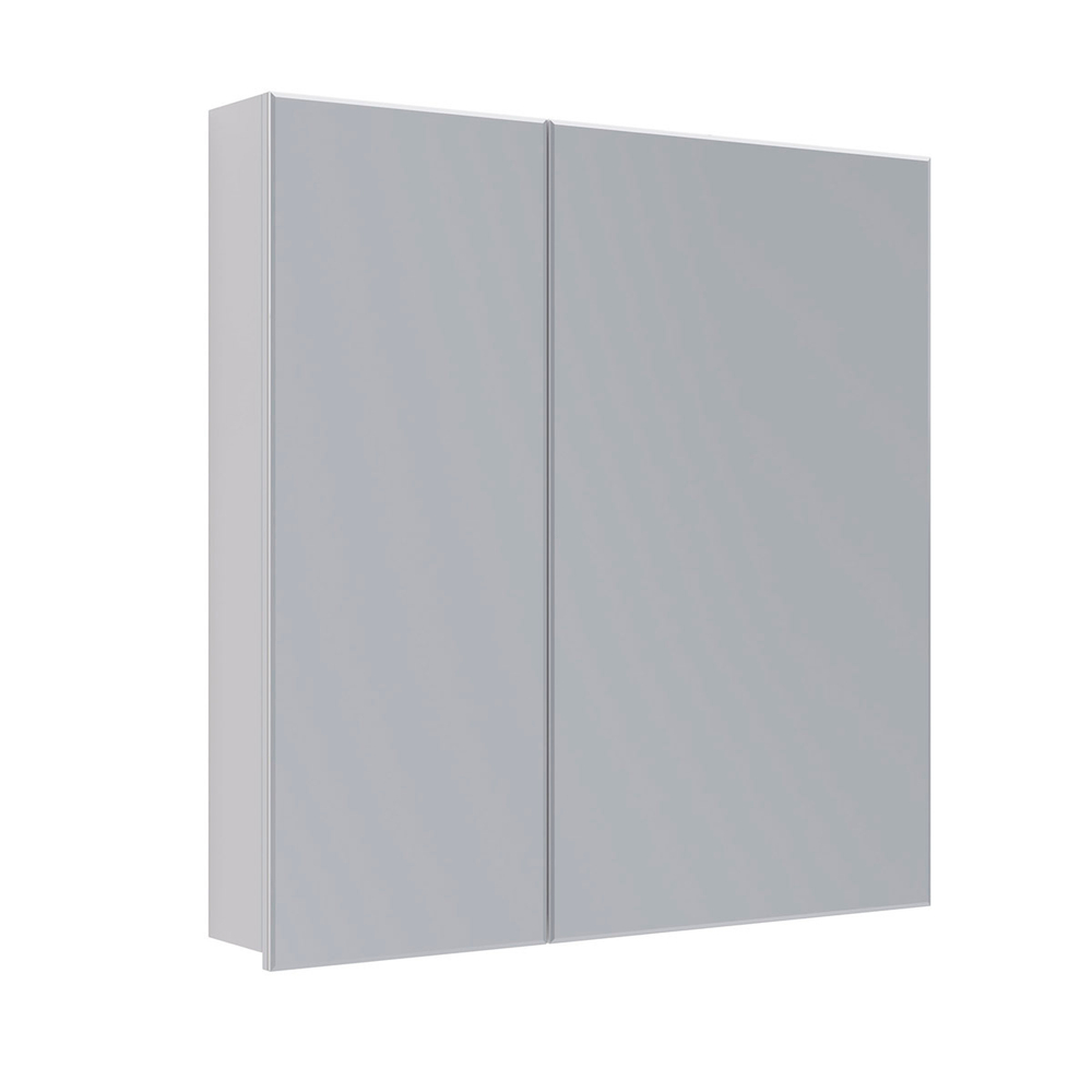 Шкаф зеркальный Lemark UNIVERSAL 80х80 см 2-х дверный, цвет корпуса: белый глянец