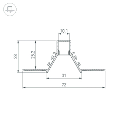 Профиль COMFORT10-V-FANTOM-2000 BLACK (Arlight, Алюминий) 052541