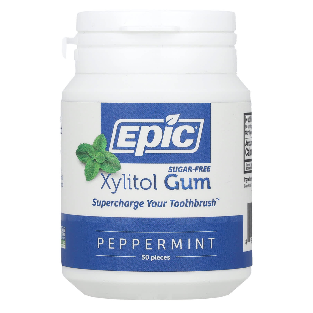 Epic Dental, Жевательная резинка с перечной мятой, 50 штук