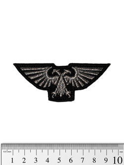 Шеврон Warhammer 40k. Имперский орёл (Imperial Aquila) вышивка. Серебро