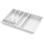 Лоток для столовых приборов раздвижной "Смарт", белый