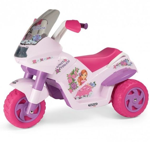 Детский электромотоцикл Peg Perego Flower Princess для девочек