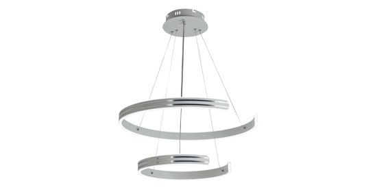 Подвесной светодиодный светильник 6039/2 WHT+CHR 192W белый/хром Profit Light.