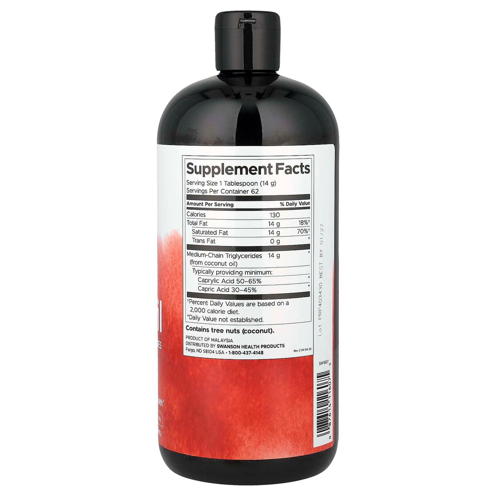 Swanson, 100% чистое масло MCT, 946 мл (32 жидк. унции)