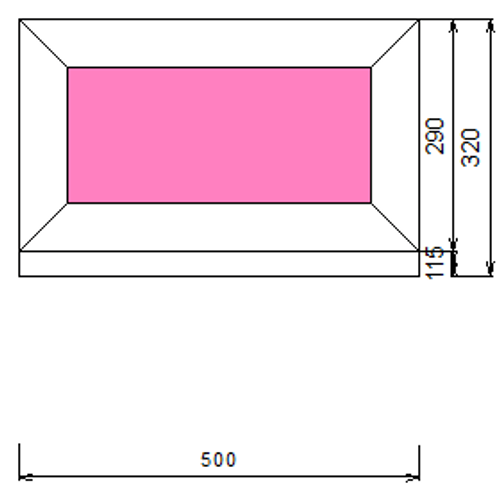 Пластиковое окно 290 х 500 ТермА Эко с глухой створкой