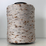 CRISTALLO - Luxury Production by Ri.Go; 75% хлопок, 15% люрекс, 10п/а; 700м/100гр; col. 4033, цвет: бежевый с серебряным люрексом «шишечками» и коричневыми «шишечками»; S715