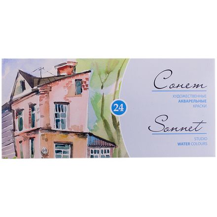 Краски акварельные художественные 24цв. Невская Палитра Сонет, кюветы