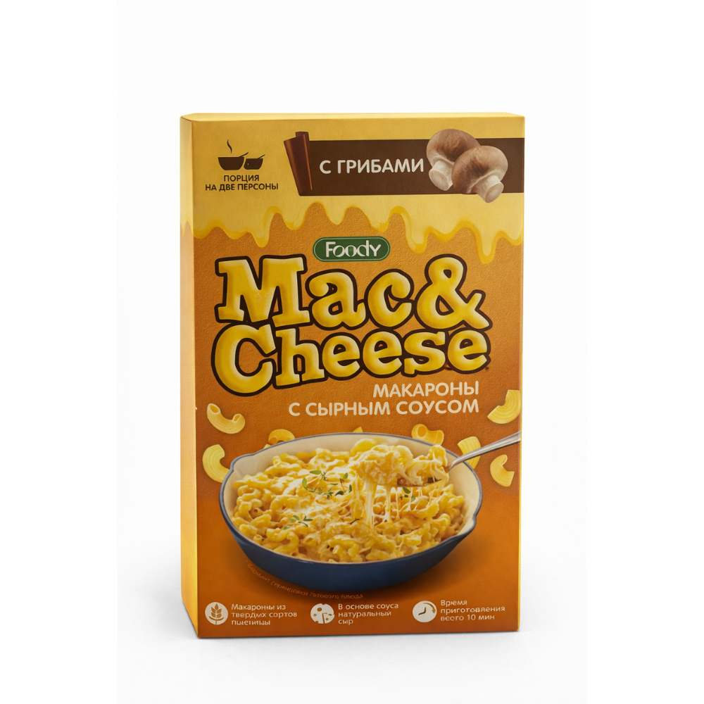 Макароны с соусом Mac&Cheese A4 Сырный с грибами 143 гр