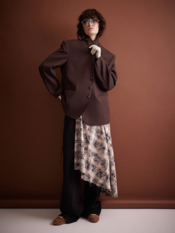 Юбка-килт Grunge, сине-бежевая