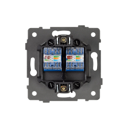 Механизм компьютерной розетки двойной SCT-MPC2-PL-GR-V (RJ-45, CAT6) (Arlight, -) 049851