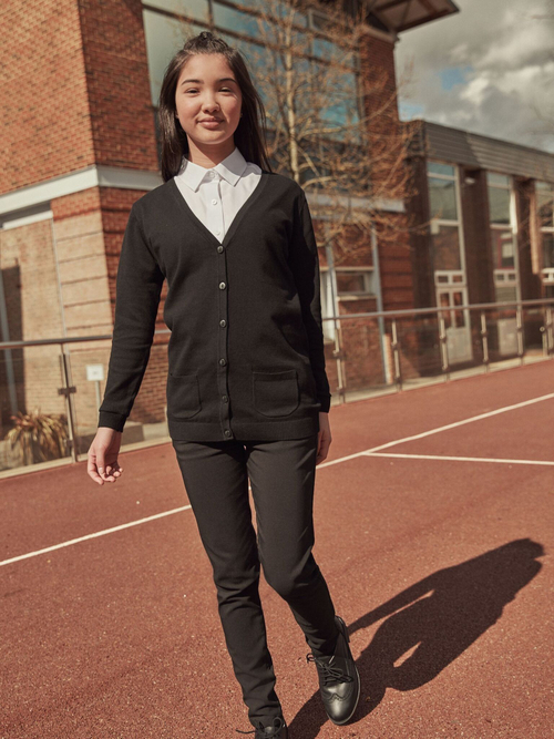 Кардиган школьный удлиненный с карманами для девочки Next 534-128, Черный
