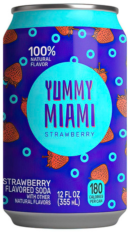 Газированный Напиток Ямми Майами Клубника / Yummy Miami Strawberry 0.355 - банка
