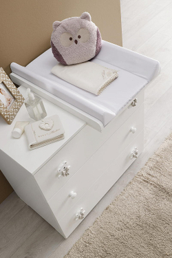 Тумба-комод с пеленальным столом Erbesi Tato белый/серый