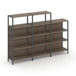 Shelf System Трехсекционный стеллаж четырех/трехярусный SN.STM-432 Вяз Благородный/Металл Антрацит 2