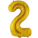 Шар фольгированный Цифра 2 105 см (Золотой)