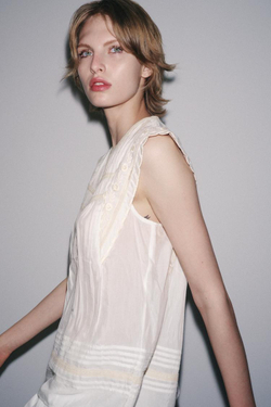 ZARA БЛУЗА С ВЫШИВКОЙ — ZW COLLECTION, ЭКРЮ