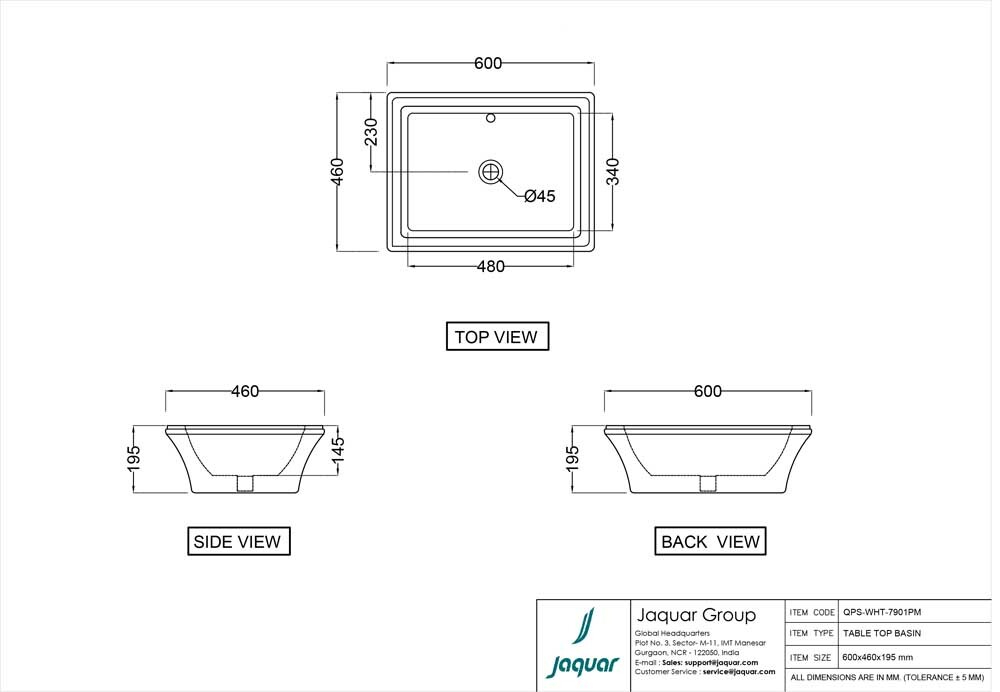Раковина из керамики QPS-WHT-7901PM