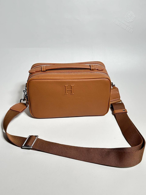 Сумка через плечо Hermes камера бэг коричневая