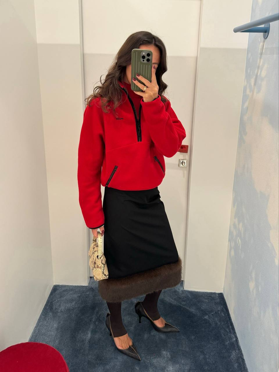 Юбка карандаш с мехом