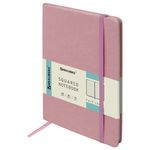 Блокнот в клетку с резинкой А5 (148x218 мм), 80 л., под кожу розовый BRAUBERG "Metropolis Special", 111579