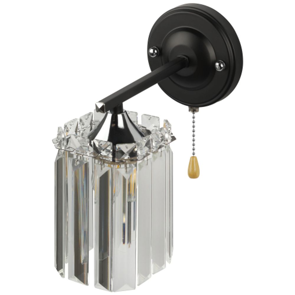 Бра светильник Rivoli June 1062-401 настенный 1хЕ27 60 Вт хрусталь с выключателем | Хрусталь