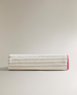 ZARA HOME ДЕТСКОЕ ДВУСТОРОННЕЕ ПОЛОТЕНЦЕ В ПОЛОСКУ, РОЗОВЫЙ