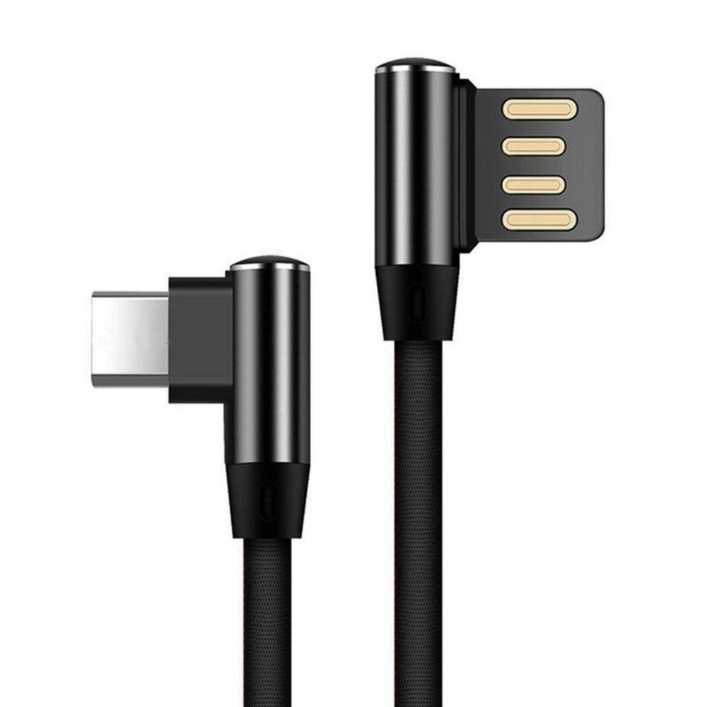 Кабель USB - TypeC L (черный) 1м