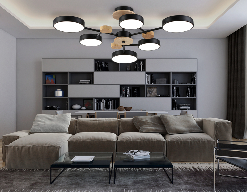 FL4863/6 BK/WD черный/дерево 90W 3000-6000K D750*180 (без ПДУ)