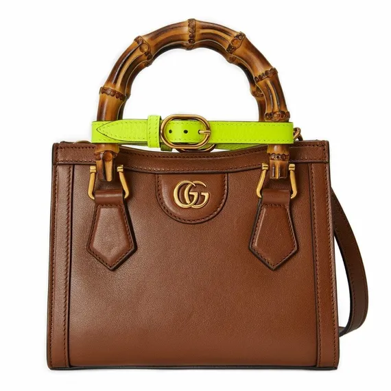 Сумка-тоут Gucci Diana размера мини коричневый