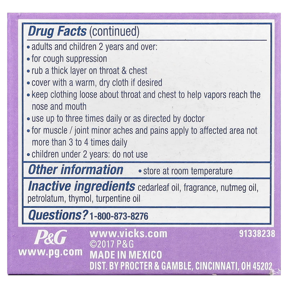 Vicks, VapoRub ™, мазь с лавандой, 50 г (1,76 унции)