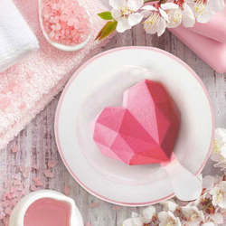 Форма силиконовая  «Эскимо Алмазные сердечки», 3 ячейки