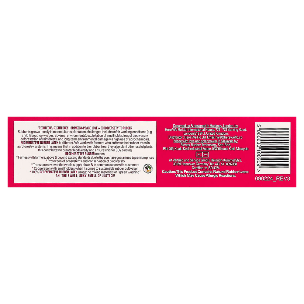 Here We Flo, XO! Rightous резиновый ребристый и точечный презерватив, без запаха, 12 шт.