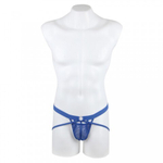 Мужские сексуальные трусики на ремешках синие (S)