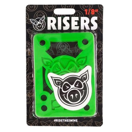 Подкладки для скейтборда Pig 1/8" HARD RISERS GREEN