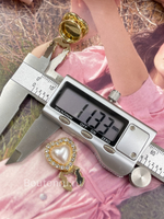 Накладка на пуговицу золотистая в форме сердца с жемчугом и стразами